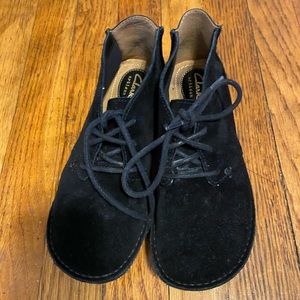 Clark Janey Lynn Black Suede boots.